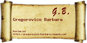Gregorovics Barbara névjegykártya